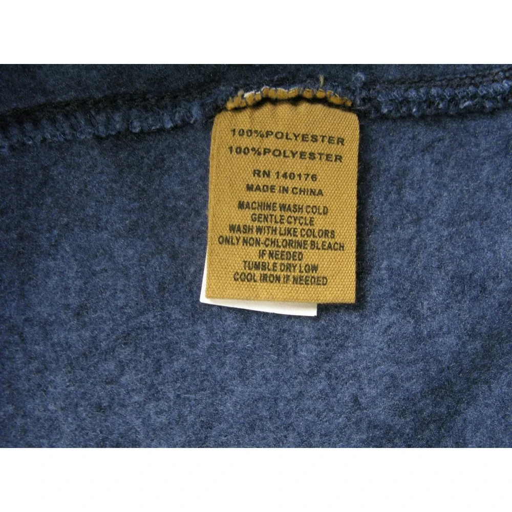 Jeremiah Mens XXL Blue Herringbone‎ Quarter Zip Fleece Sweater Jacket #2105